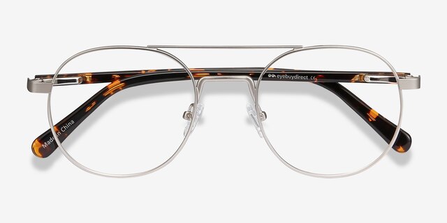 Lock XL Argenté MétalMontures de lunettes de vue d'EyeBuyDirect, Vue Rapprochée
