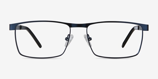 Danno Navy MetalEyeglass Frames from EyeBuyDirect, Front View