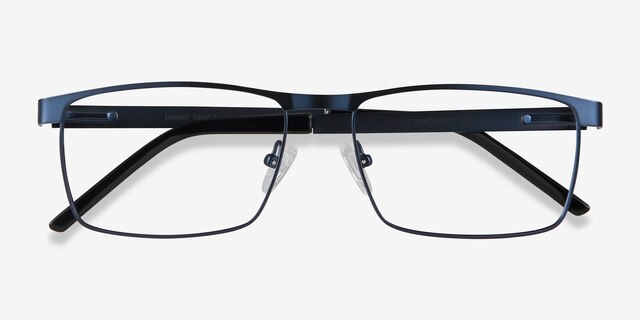 Danno Navy MetalEyeglass Frames from EyeBuyDirect, Closed View
