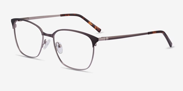 Avenue Gunmetal MetalEyeglass Frames from EyeBuyDirect, Angle View