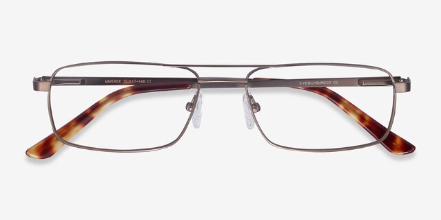 Maverick Brown MetalEyeglass Frames from EyeBuyDirect, Closed View