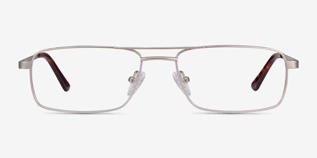Maverick Silver MetalEyeglass Frames from EyeBuyDirect, Front View