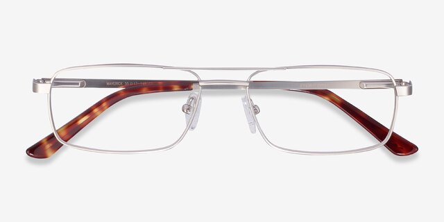 Maverick Silver MetalEyeglass Frames from EyeBuyDirect, Closed View