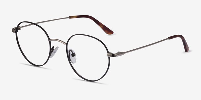 Retell Noir MétalMontures de lunettes de vue d'EyeBuyDirect, Vue d'Angle