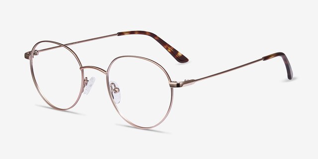 Retell Rose Gold MetalEyeglass Frames from EyeBuyDirect, Angle View
