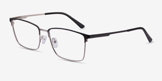 Castle Black MetalEyeglass Frames from EyeBuyDirect, Angle View