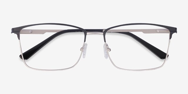 Castle Black MetalEyeglass Frames from EyeBuyDirect, Closed View