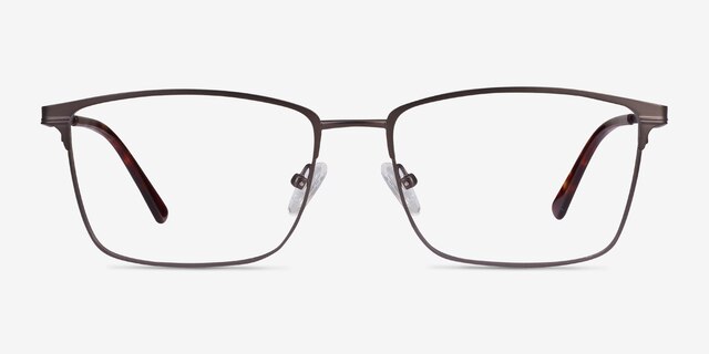 Castle Gunmetal MétalMontures de lunettes de vue d'EyeBuyDirect, Vue de Face
