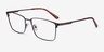 Castle Gunmetal MétalMontures de lunettes de vue d'EyeBuyDirect, Vue d'Angle