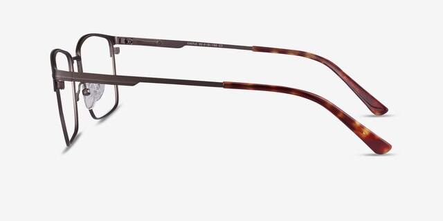 Castle Gunmetal MétalMontures de lunettes de vue d'EyeBuyDirect, Vue de Côté