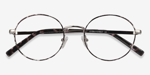 Aero Gray Floral MétalMontures de lunettes de vue d'EyeBuyDirect, Vue Rapprochée