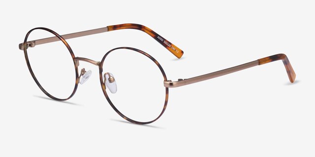Aero Tortoise Golden MetalEyeglass Frames from EyeBuyDirect, Angle View