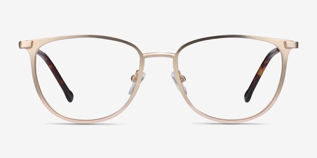 Shimmer Golden MetalEyeglass Frames from EyeBuyDirect, Front View