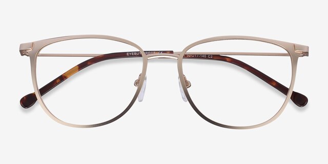 Shimmer Golden MetalEyeglass Frames from EyeBuyDirect, Closed View