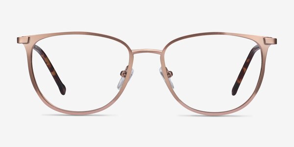 Shimmer Rose Gold Metal Eyeglass Frames