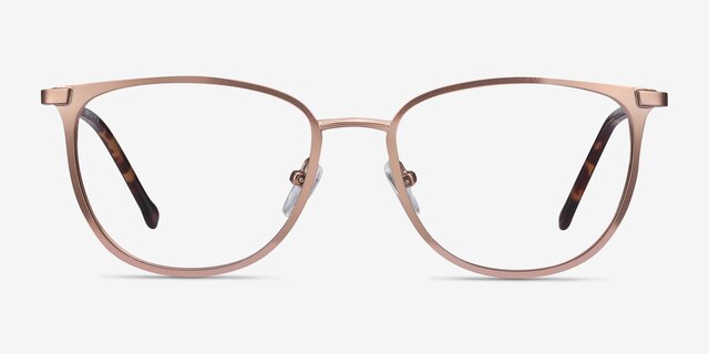 Shimmer Rose Gold MetalEyeglass Frames from EyeBuyDirect, Front View