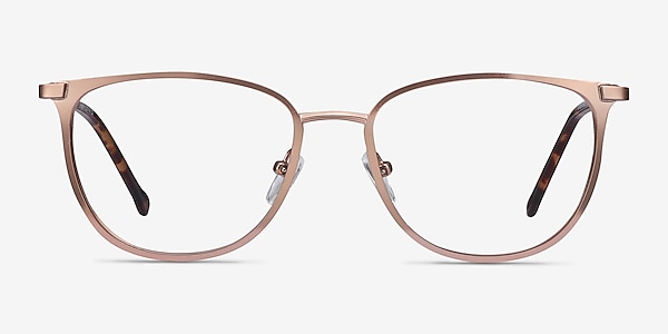 Shimmer Rose Gold Metal Eyeglass Frames