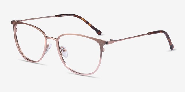 Shimmer Rose Gold MetalEyeglass Frames from EyeBuyDirect, Angle View