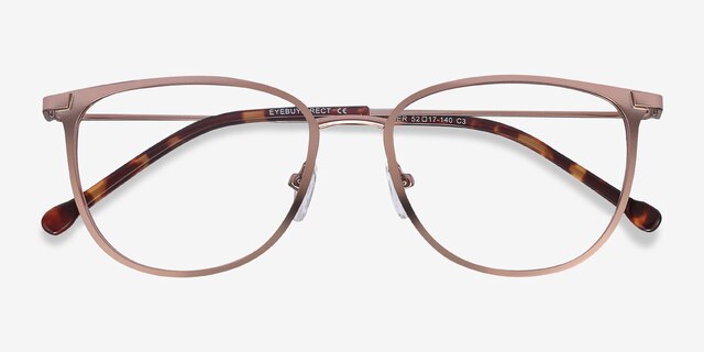Shimmer Rose Gold MetalEyeglass Frames from EyeBuyDirect, Closed View