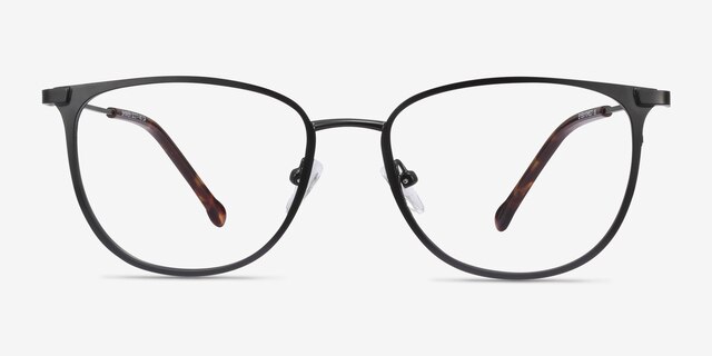 Shimmer Black MetalEyeglass Frames from EyeBuyDirect, Front View