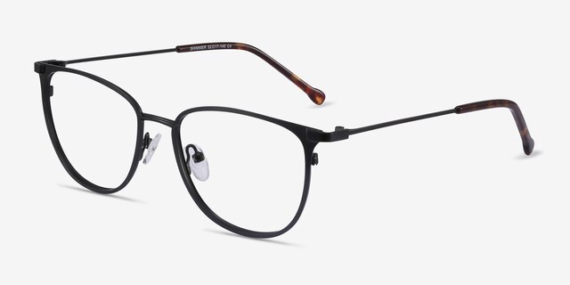 Shimmer Black MetalEyeglass Frames from EyeBuyDirect, Angle View