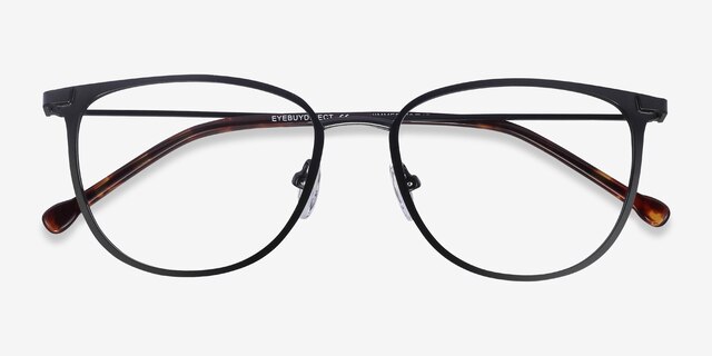 Shimmer Black MetalEyeglass Frames from EyeBuyDirect, Closed View