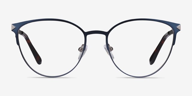 Nadia Blue MetalEyeglass Frames from EyeBuyDirect, Front View