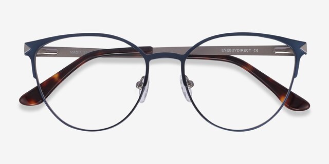 Nadia Blue MetalEyeglass Frames from EyeBuyDirect, Closed View