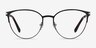 Nadia Noir MétalMontures de lunettes de vue d'EyeBuyDirect, Vue de Face