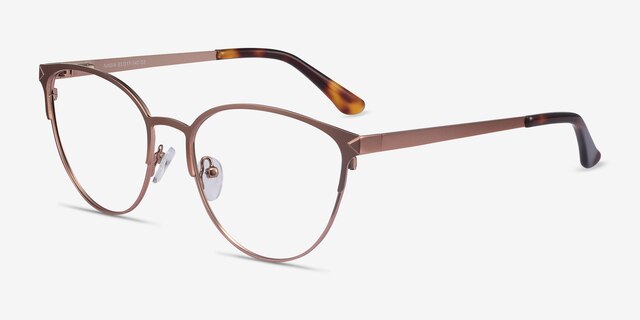 Nadia Rose Gold MetalEyeglass Frames from EyeBuyDirect, Angle View