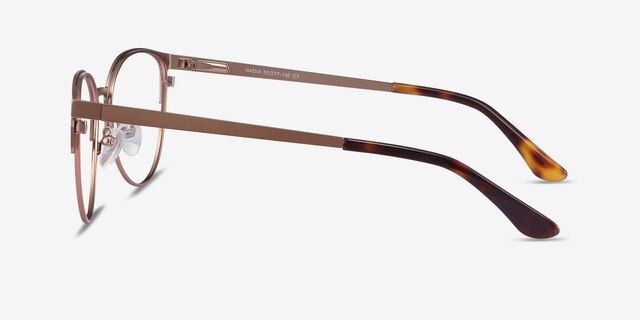 Nadia Rose Gold MetalEyeglass Frames from EyeBuyDirect, Side View