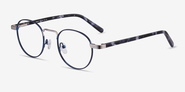 Orbit Blue Acetate-metalEyeglass Frames from EyeBuyDirect, Angle View