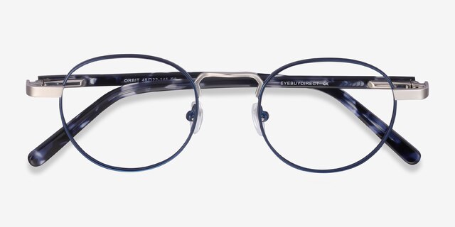 Orbit Blue Acetate-metalEyeglass Frames from EyeBuyDirect, Closed View