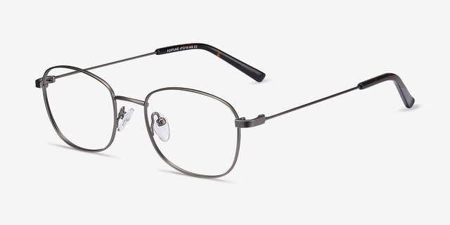 Fortune Gunmetal MetalEyeglass Frames from EyeBuyDirect, Angle View