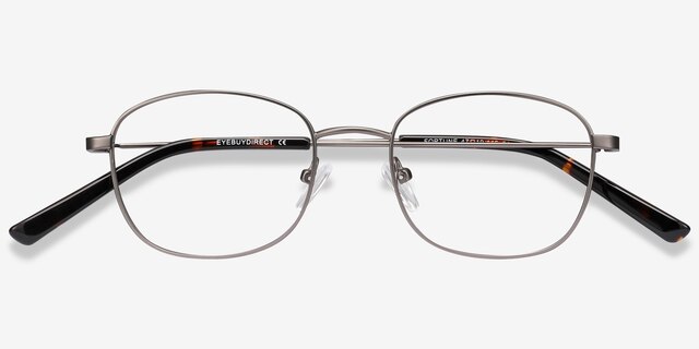 Fortune Gunmetal MetalEyeglass Frames from EyeBuyDirect, Closed View
