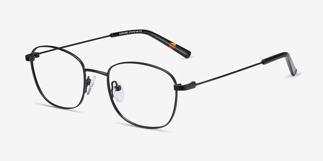 Fortune Black MetalEyeglass Frames from EyeBuyDirect, Angle View