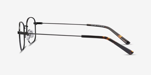 Fortune Black MetalEyeglass Frames from EyeBuyDirect, Side View