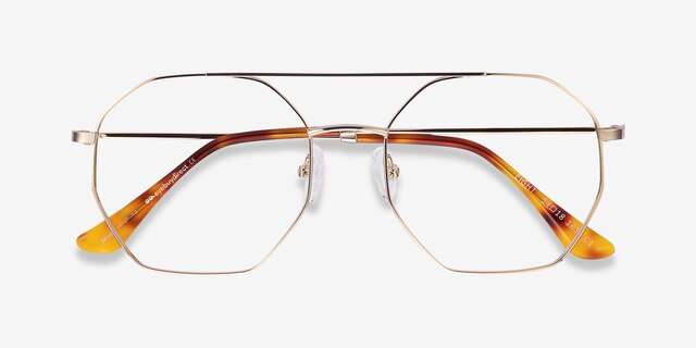 Eight Golden MetalEyeglass Frames from EyeBuyDirect, Closed View