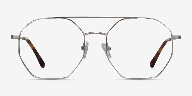 Eight Silver MetalEyeglass Frames from EyeBuyDirect, Front View