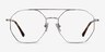 Eight Silver MetalEyeglass Frames from EyeBuyDirect, Front View