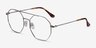 Eight Silver MetalEyeglass Frames from EyeBuyDirect, Angle View