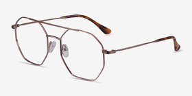 Eight Or rose Métal Montures de lunettes de vue d'EyeBuyDirect, Vue d'Angle