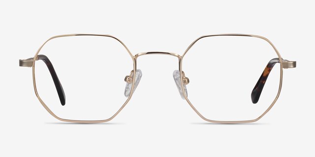 Soar Golden MetalEyeglass Frames from EyeBuyDirect, Front View