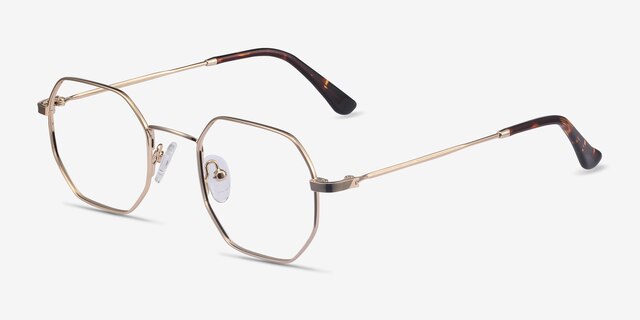 Soar Golden MetalEyeglass Frames from EyeBuyDirect, Angle View