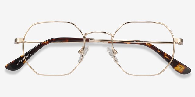 Soar Golden MetalEyeglass Frames from EyeBuyDirect, Closed View