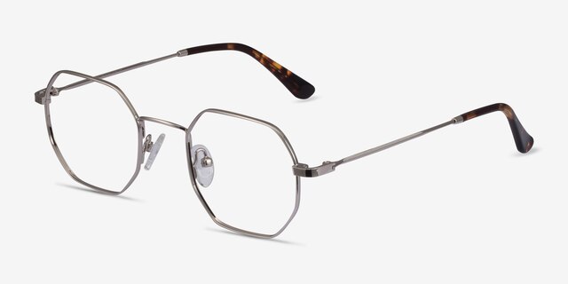 Soar Argenté MétalMontures de lunettes de vue d'EyeBuyDirect, Vue d'Angle