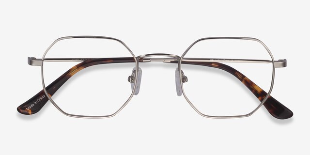 Soar Argenté MétalMontures de lunettes de vue d'EyeBuyDirect, Vue Rapprochée