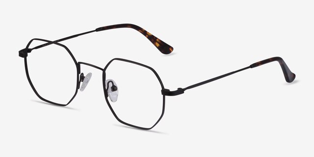 Soar Black MetalEyeglass Frames from EyeBuyDirect, Angle View
