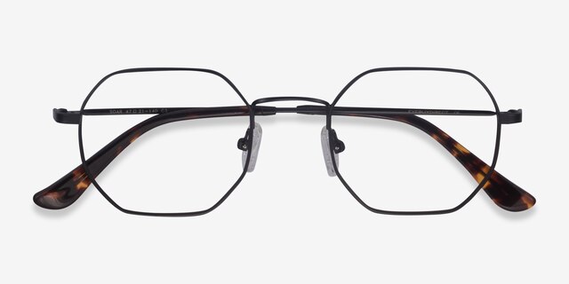 Soar Black MetalEyeglass Frames from EyeBuyDirect, Closed View