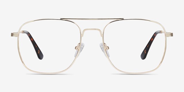 Fame Golden MetalEyeglass Frames from EyeBuyDirect, Front View